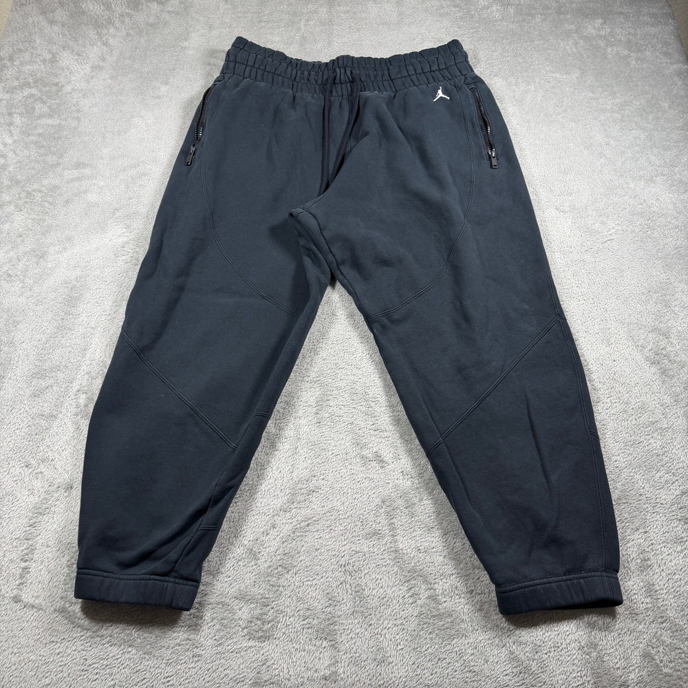 Jordan Sweatpants Mens XL Black Jumpman Fleece Zipper Pockets CQ6673-010
